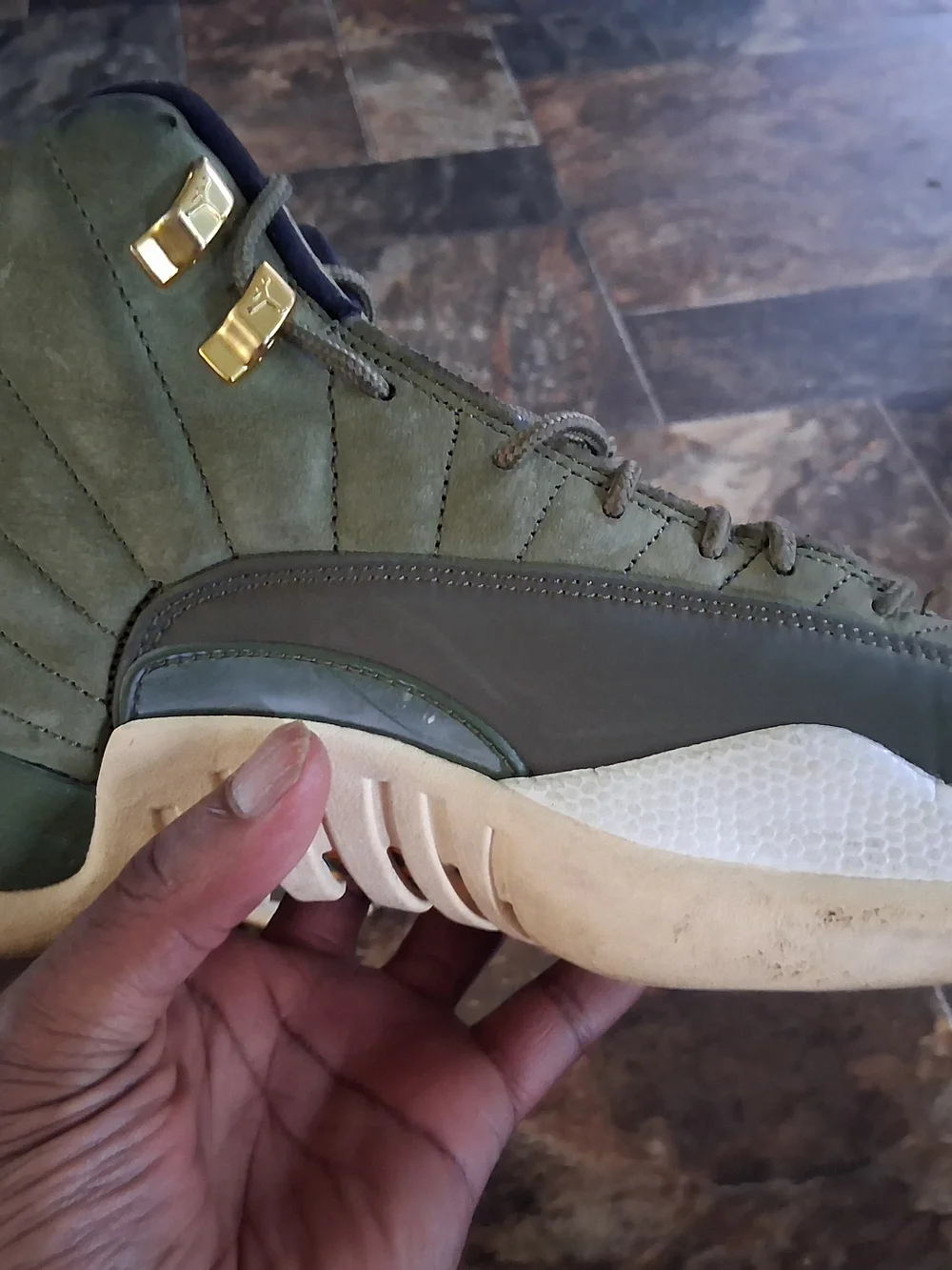 Jordan Men's Olive Green Mid-Top Basketball Shoes